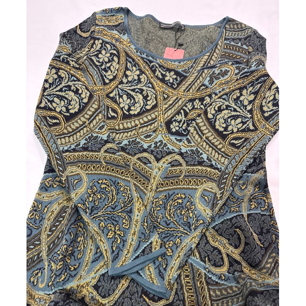 NWT Peruvian Connection Womens Medium Kashmiri Paisley Sweater Dress Cotton - Picture 5 of 9